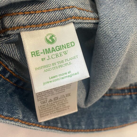 ~ Crewcuts 12 Kid's Jean Jacket Unisex Blue Buttons Girls Boys Stretch Denim - Picture 10 of 14